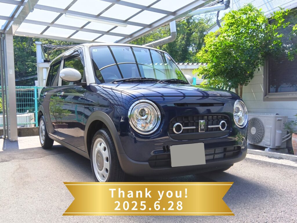 呉市T様に納車されたスズキ ラパン LCの記念写真